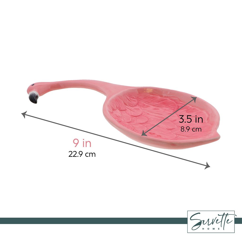 Pink Flamingo Spoon Rests for Kitchen - Set of 2