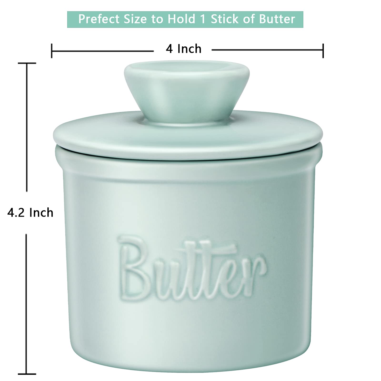 Porcelain French Butter Keeper with Spreader â€?Countertop Crock with Water Line
