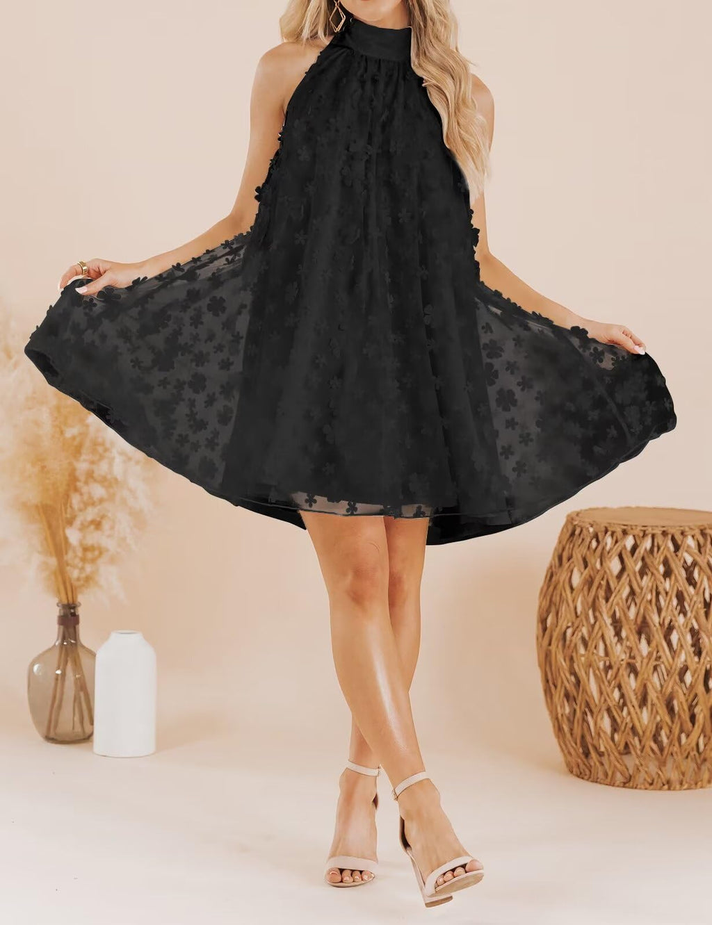 Women's Summer Formal Dresses Cocktail Halter Swing Dress Cute A Line Dress