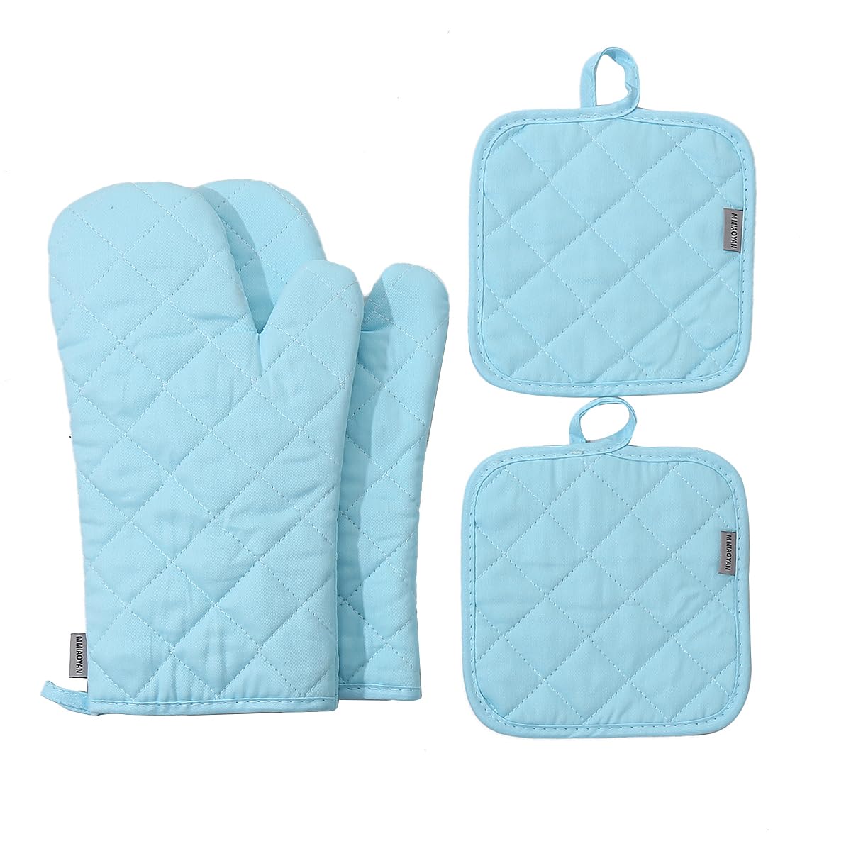 Oven Mitts and Pot Holders 4 pcs Set,High Heat Resistant 500 Degree Extra Thicken