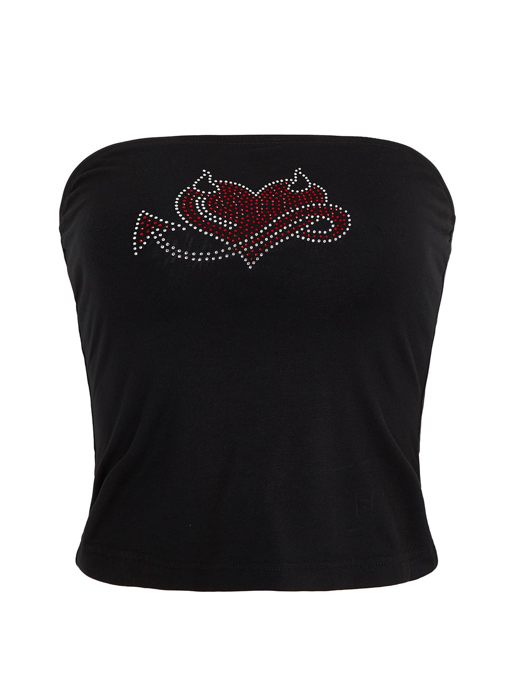 Women's Rhinestone Cute Print Y2K Bandeau Tube Top