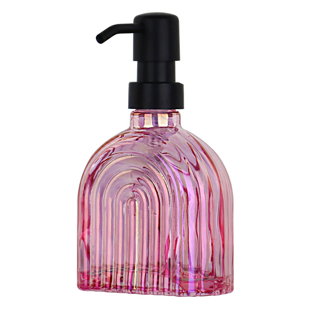 Glass Soap Dispenser Bathroom, 9 Oz Kitchen Soap Dispenser, Refillable Liquid Modern Soap Dispenser for Hand Soap, Lotion Dispensers Bottle