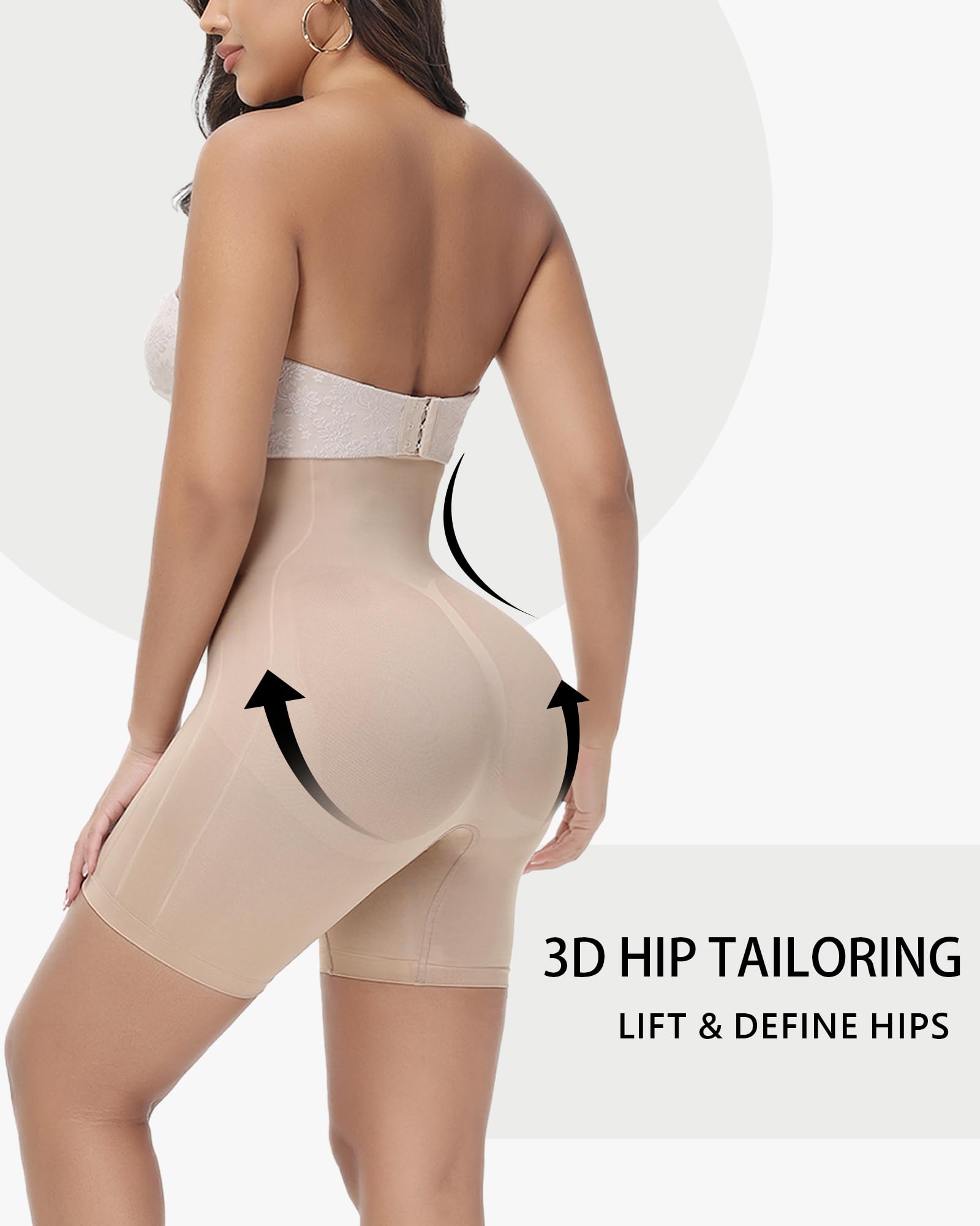 Seamless Tummy Control Shapewear for Women Butt Lifting Shorts High Waisted Panties Strapless Fajas Colombianas