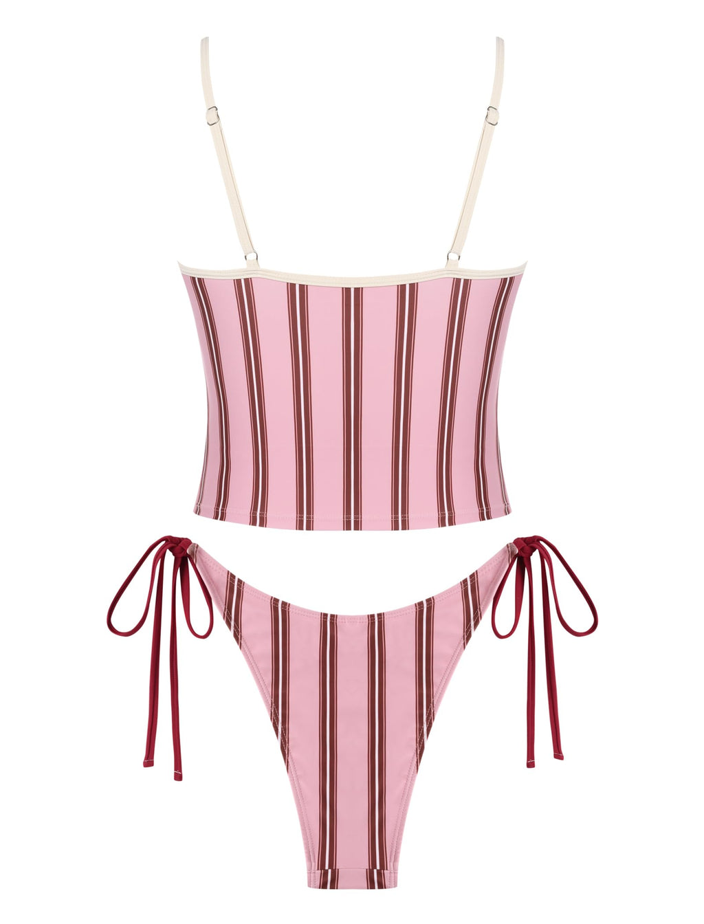 Tankini Swimsuits for Women Tie Front Tummy Control Spliced Ruffles Bikini Sets Two Piece Bathing Suits