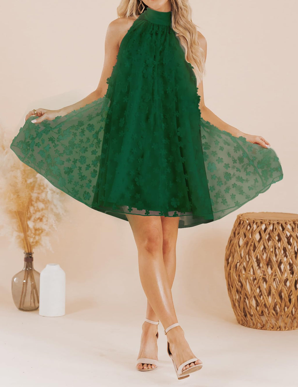 Women's Summer Formal Dresses Cocktail Halter Swing Dress Cute A Line Dress