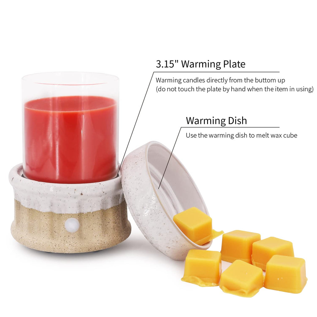 Ceramic Wax Melter 3-in-1 Candle Warmer for Scented Wax - Electric Fragrance Burner