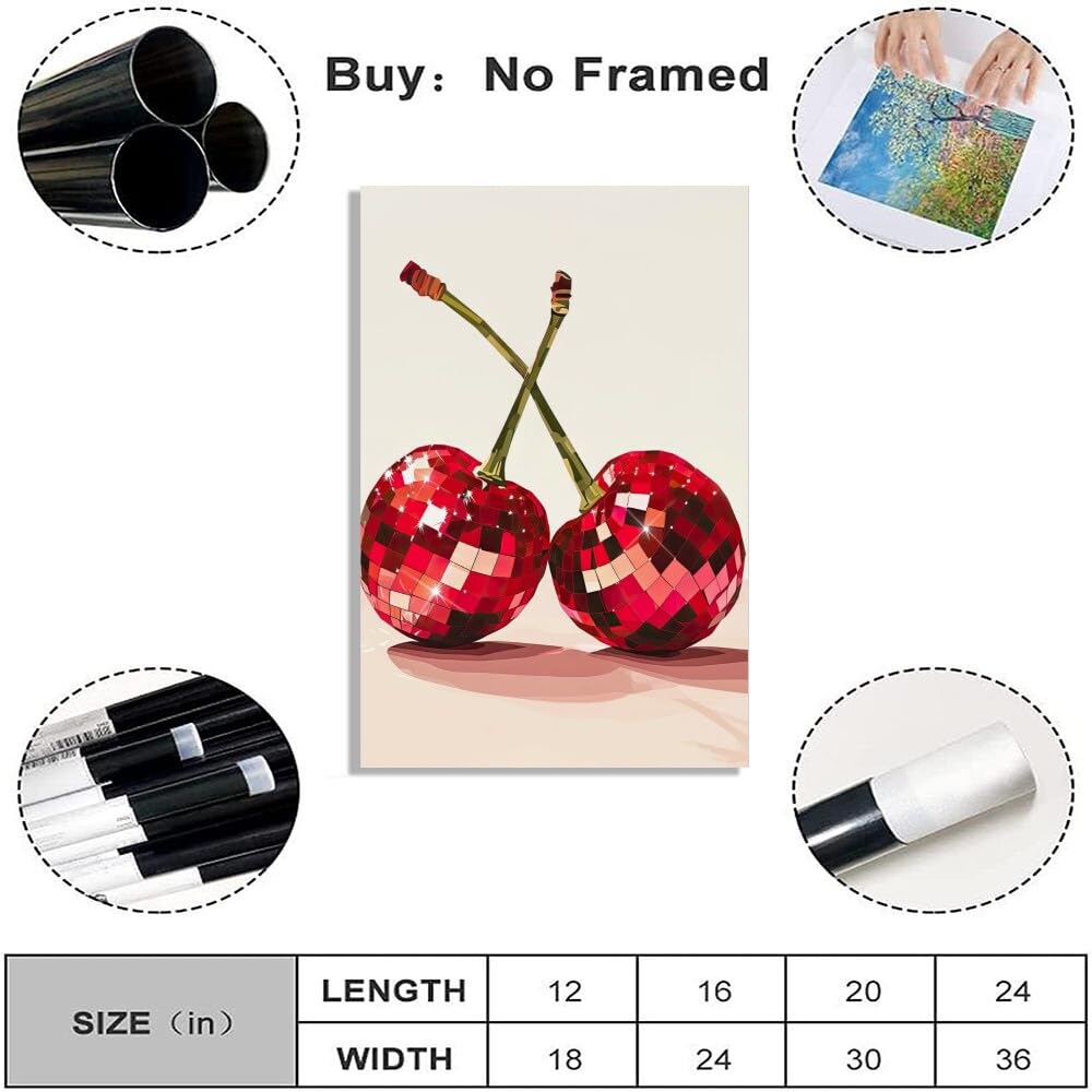 Disco Ball Fruits Canvas Print â€?Trendy Glam Wall Art