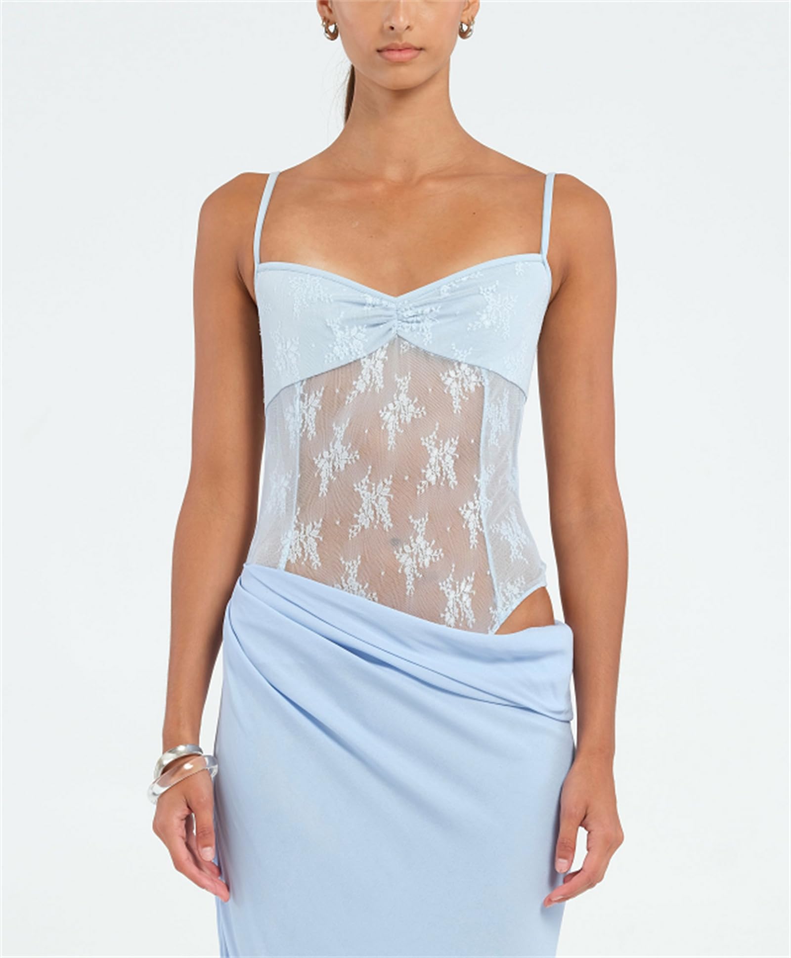 Women Sexy Hollow Out Maxi Dress Sleeveless Backless Lace Pachwork Bodycon Long Dress Y2k Dress