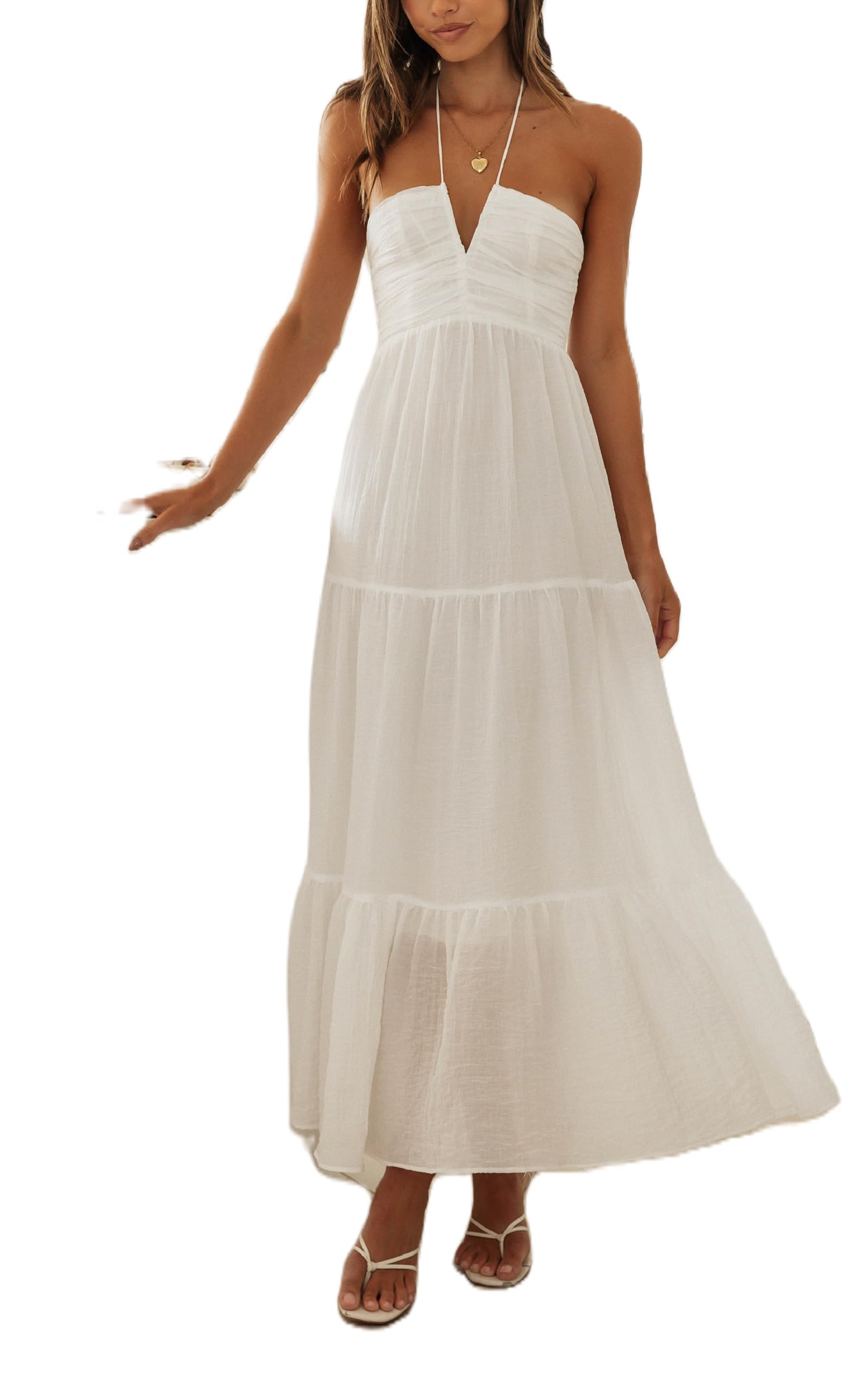 Women Y2k Bodycon Long Dress Spaghetti Strap Low Cut Dress Casual Backless Flowy Maxi Dress Sexy