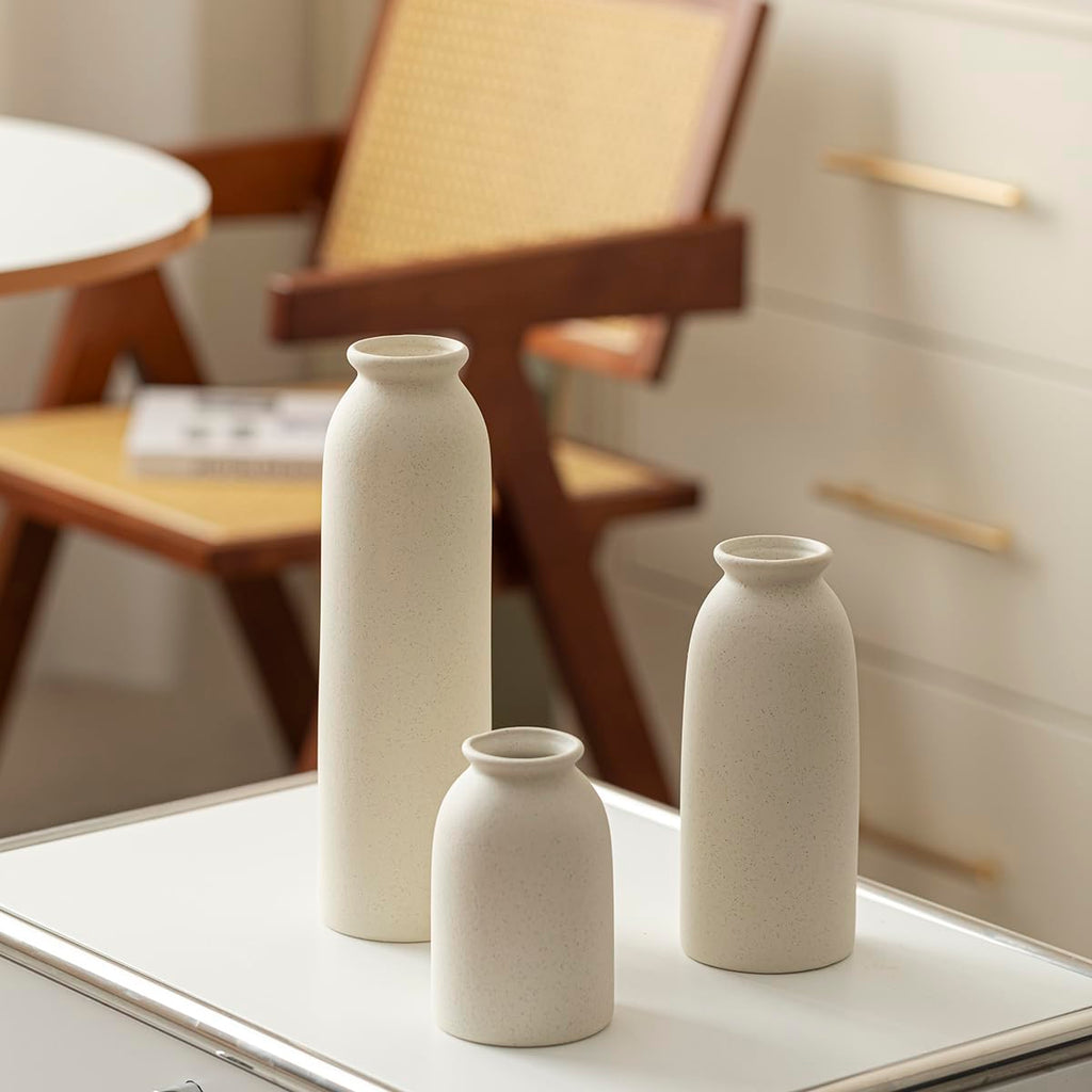 Tall Decorative Ceramic Vase Set, 3 Pieces