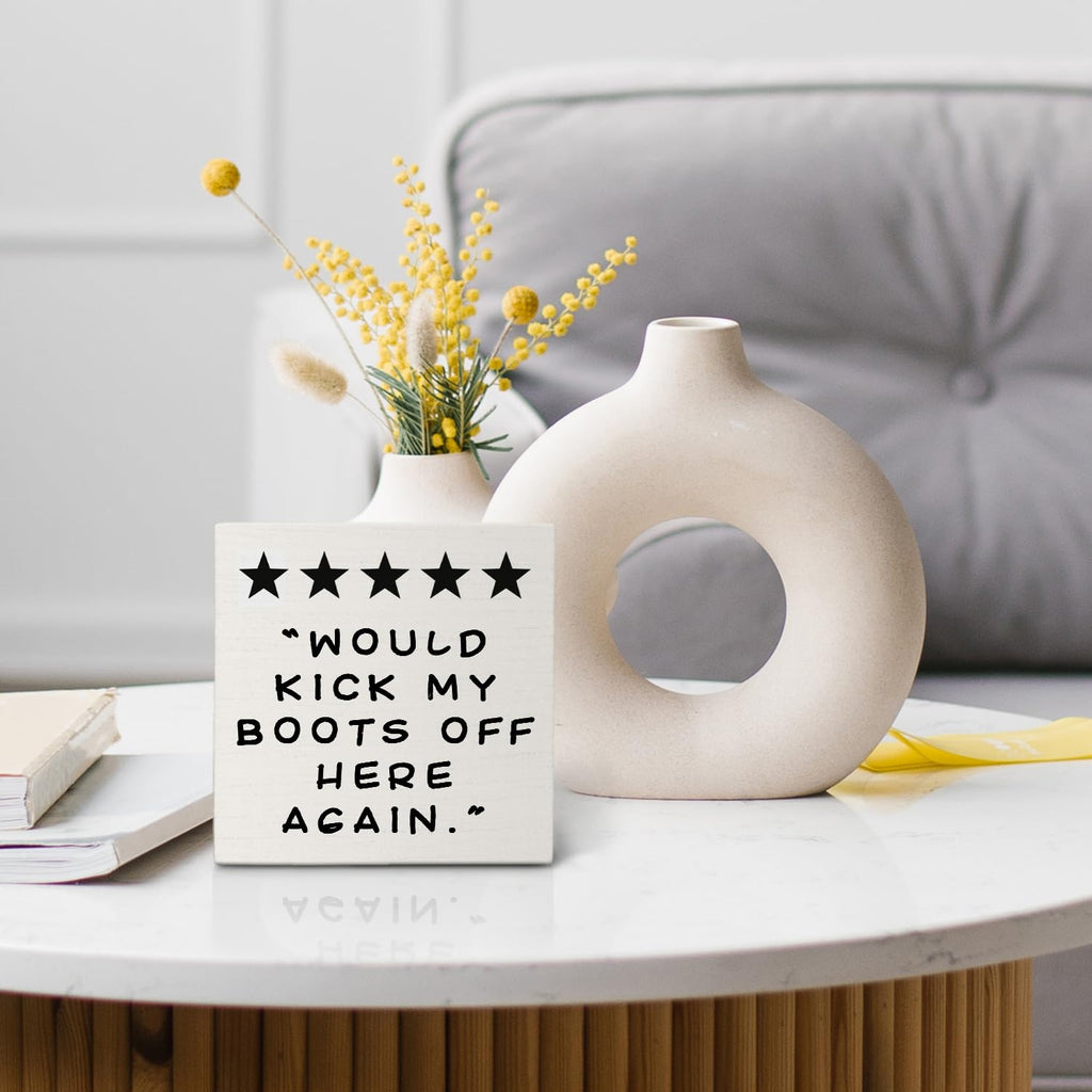 Funky 70s Preppy Wooden Sign, Affirmation Wooden Box Sign Decor, 5x5 Inch