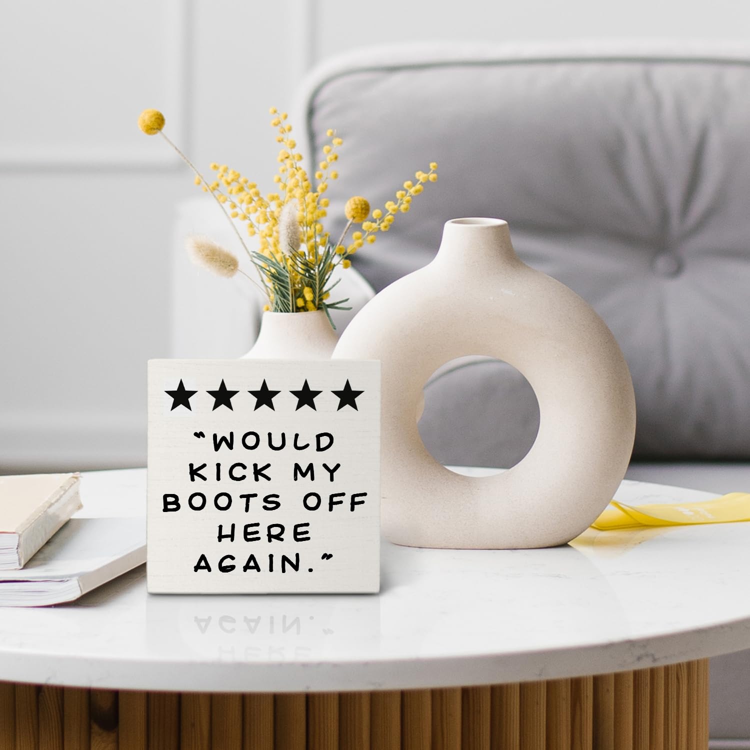 Funky 70s Preppy Wooden Sign, Affirmation Wooden Box Sign Decor, 5x5 Inch