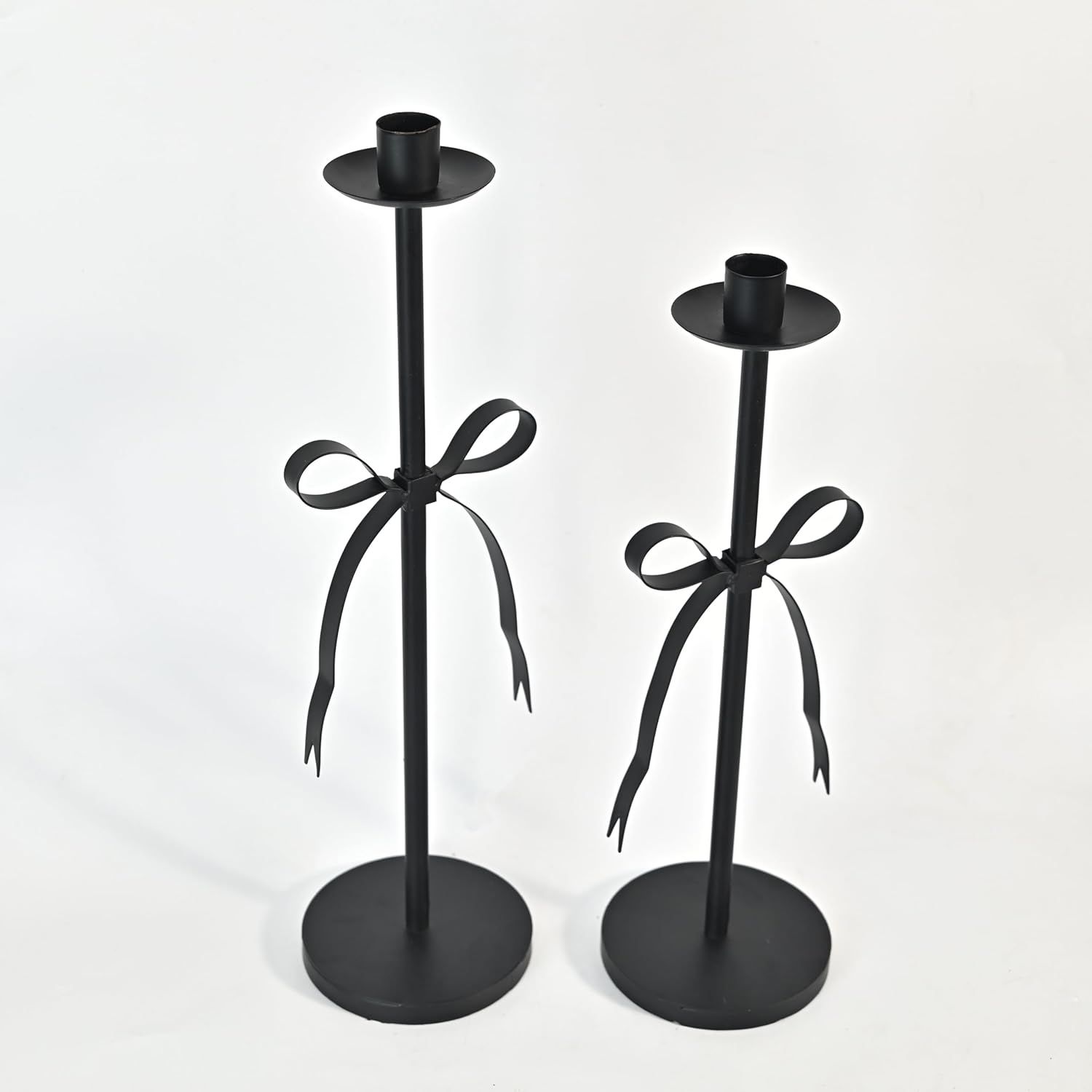 Bow Taper Candle Holders, Set of 2 Candle Stick Holders Set, Modern Decorative Centerpiece