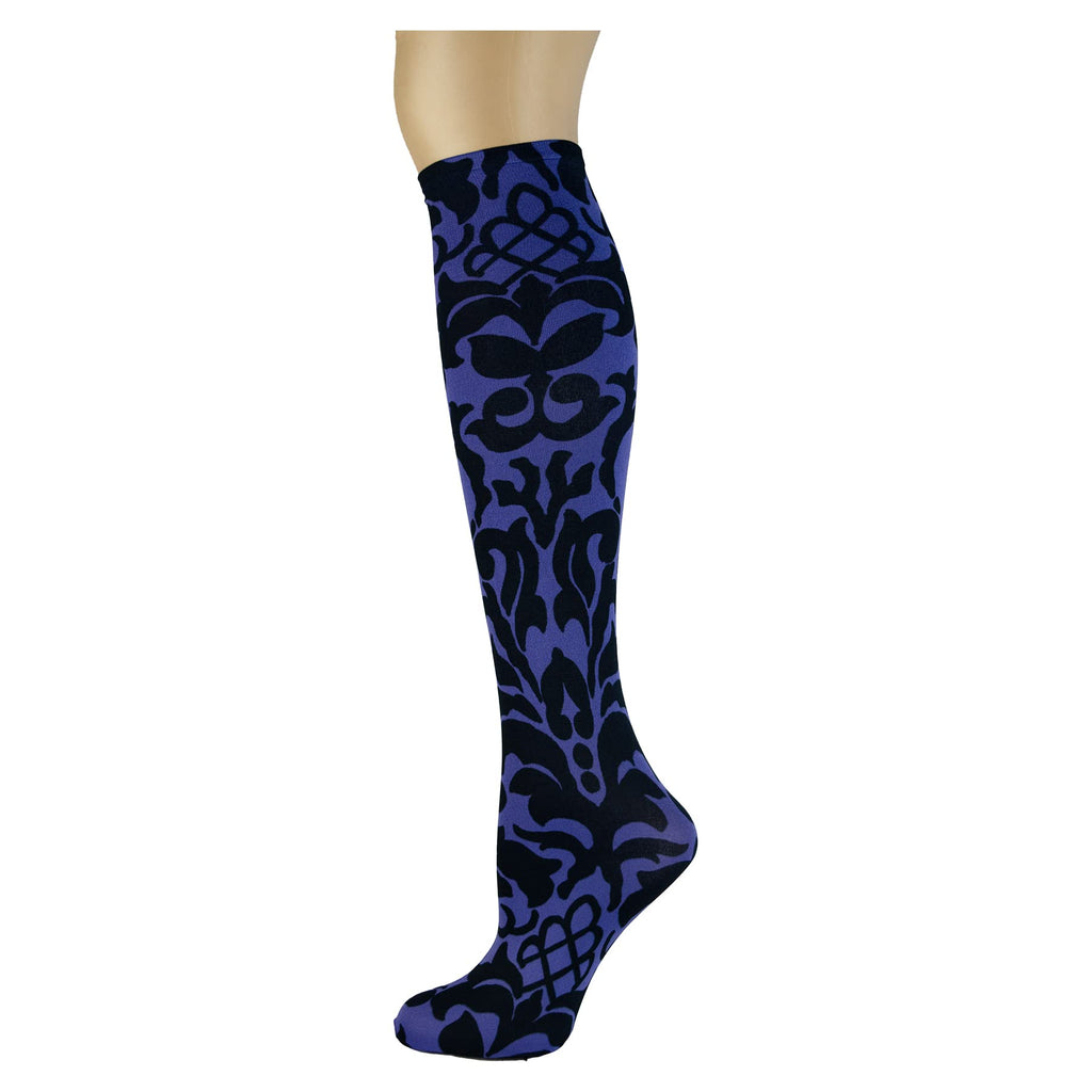 Women's 3 Pairs Knee High Trouser Socks, Classy and Colorful Printed Patterns, Silky Smooth Material