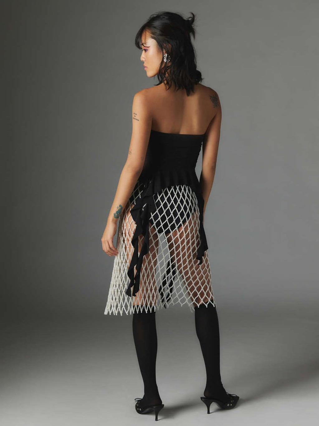 Women Strapless Tops Ruffled Asymmetrical Hem Tube Tops Ruched Bandeau Cami Tanks