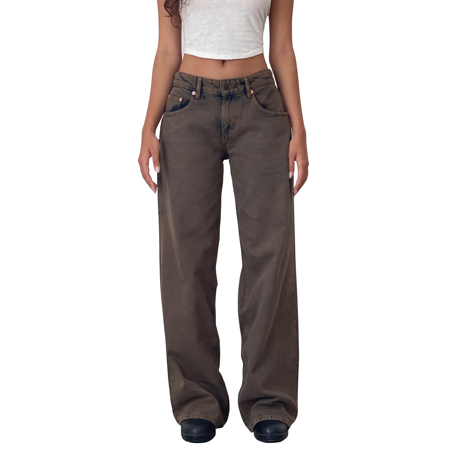 Women's Y2K High-Waisted Boyfriend Jeans â€?Streetwear Denim Pants