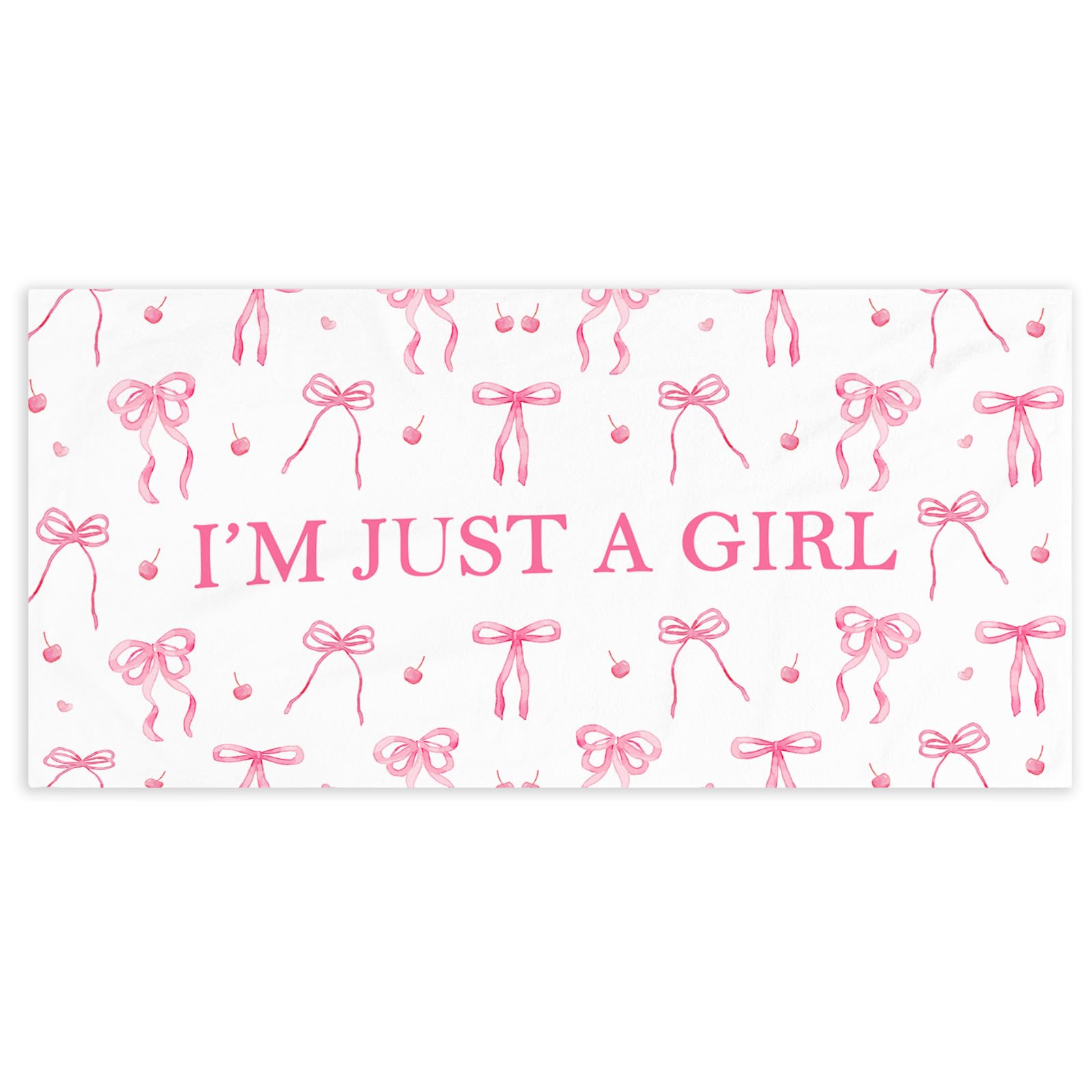 Coquette Girly Pink Bow Beach Towel - Microfiber Absorb Water Travel Towels 60x30 Inches for Bathroom Kitchen