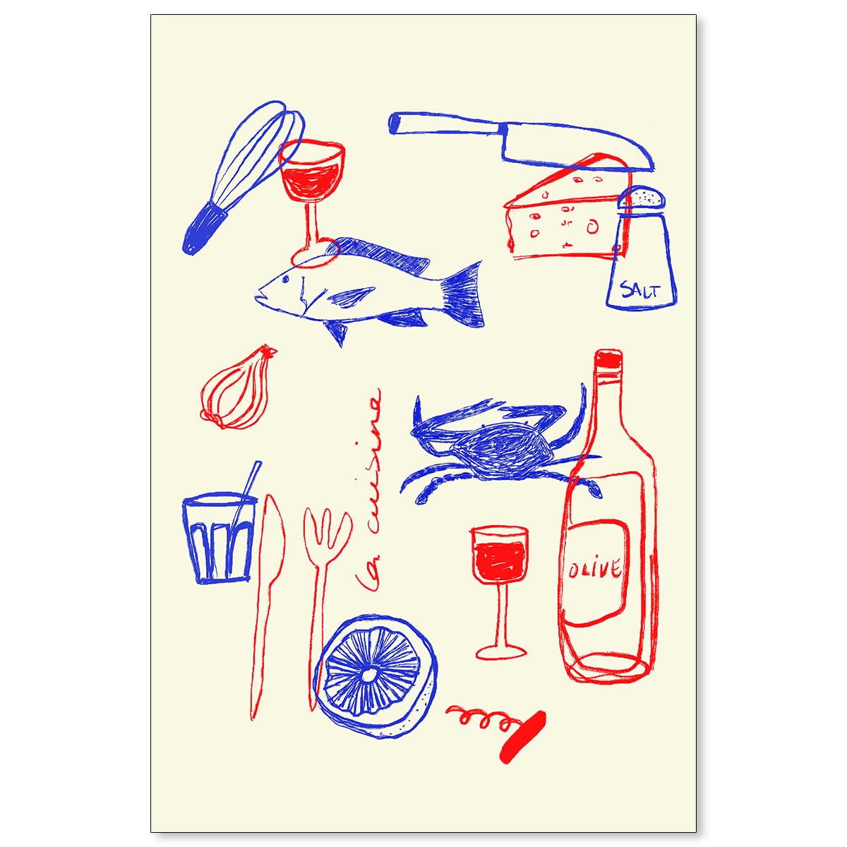 Modern Italian Kitchen Colorful Wall Art