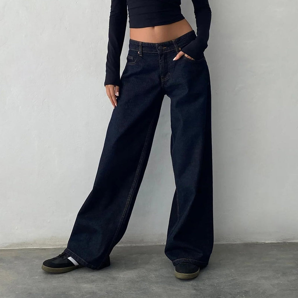 Women's Y2K High-Waisted Boyfriend Jeans â€?Streetwear Denim Pants