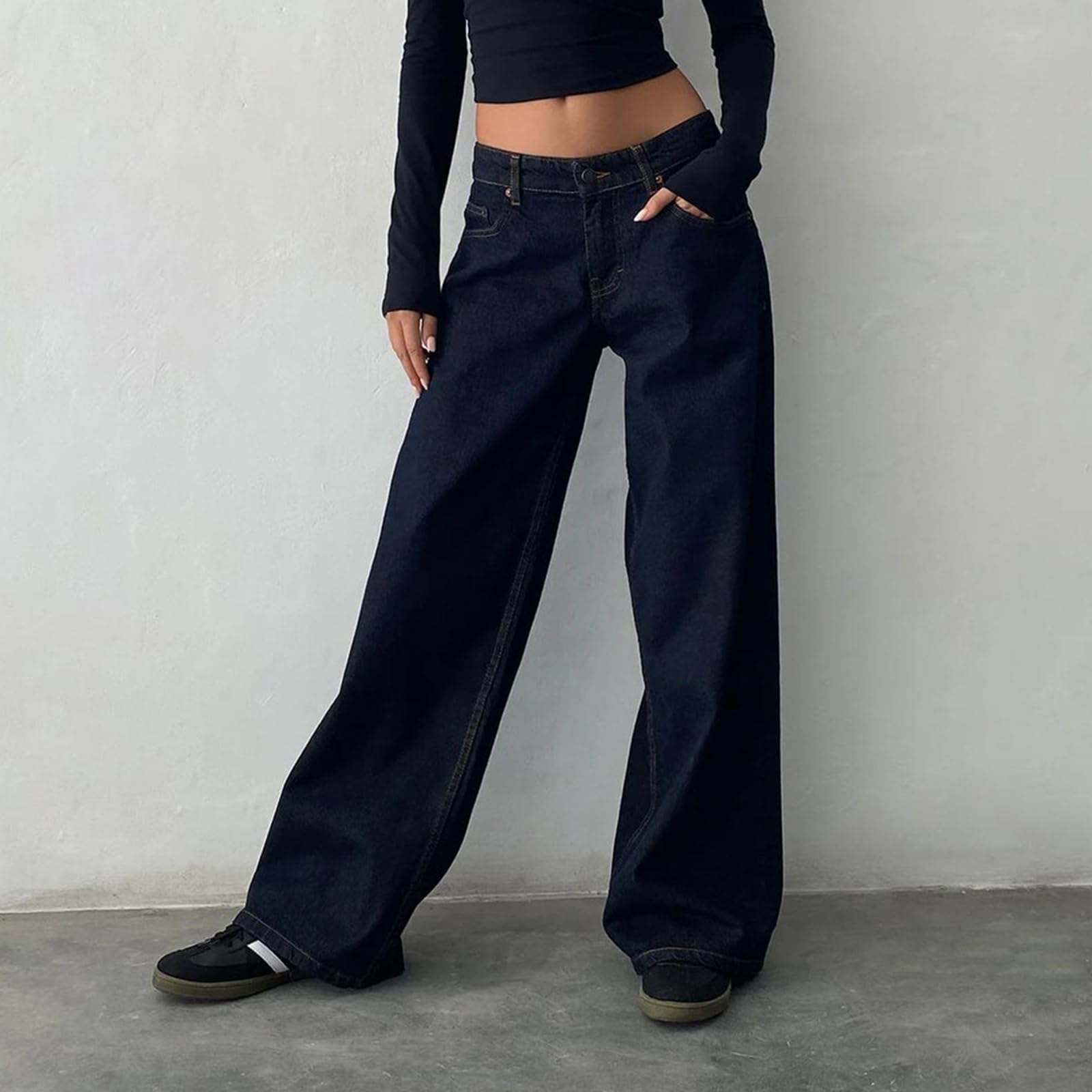 Women's Y2K High-Waisted Boyfriend Jeans â€?Streetwear Denim Pants