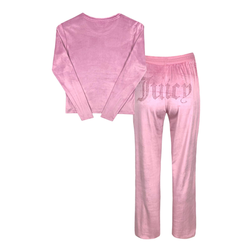 Juicy Couture Women's Velvet Fleece Pajama Set with Long Sleeve Top and Pants