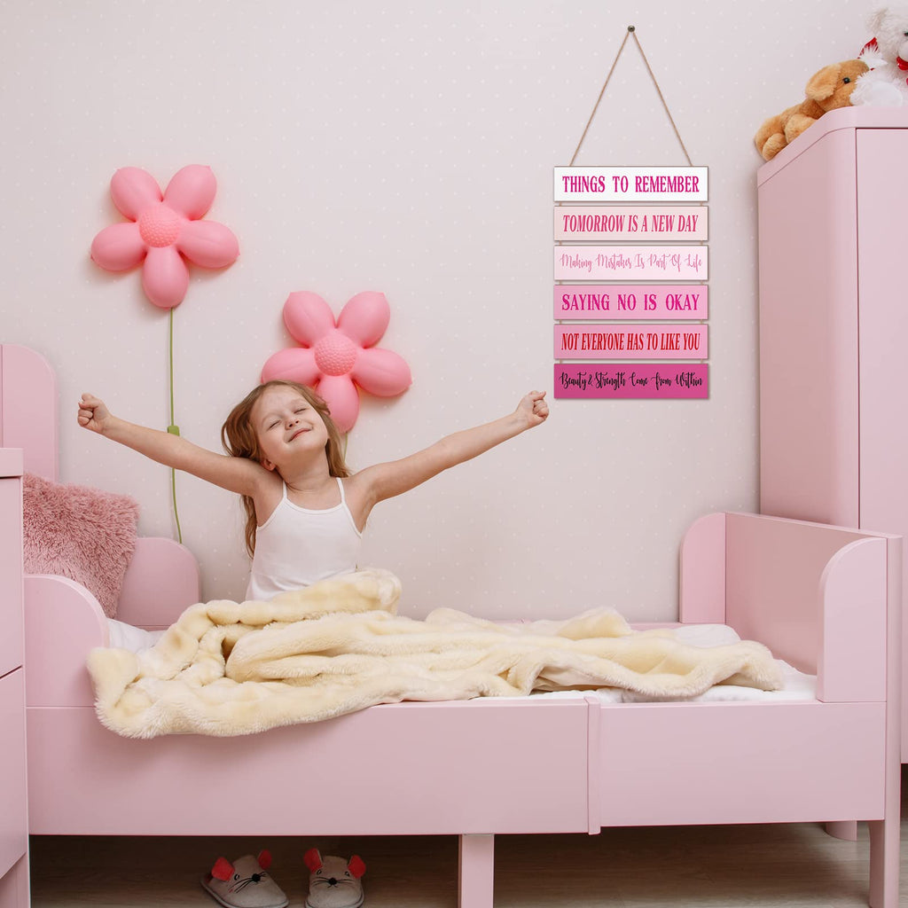 Cute Preppy Inspirational Wall Art - Positive Quotes Wall Decor Wooden Room Sign