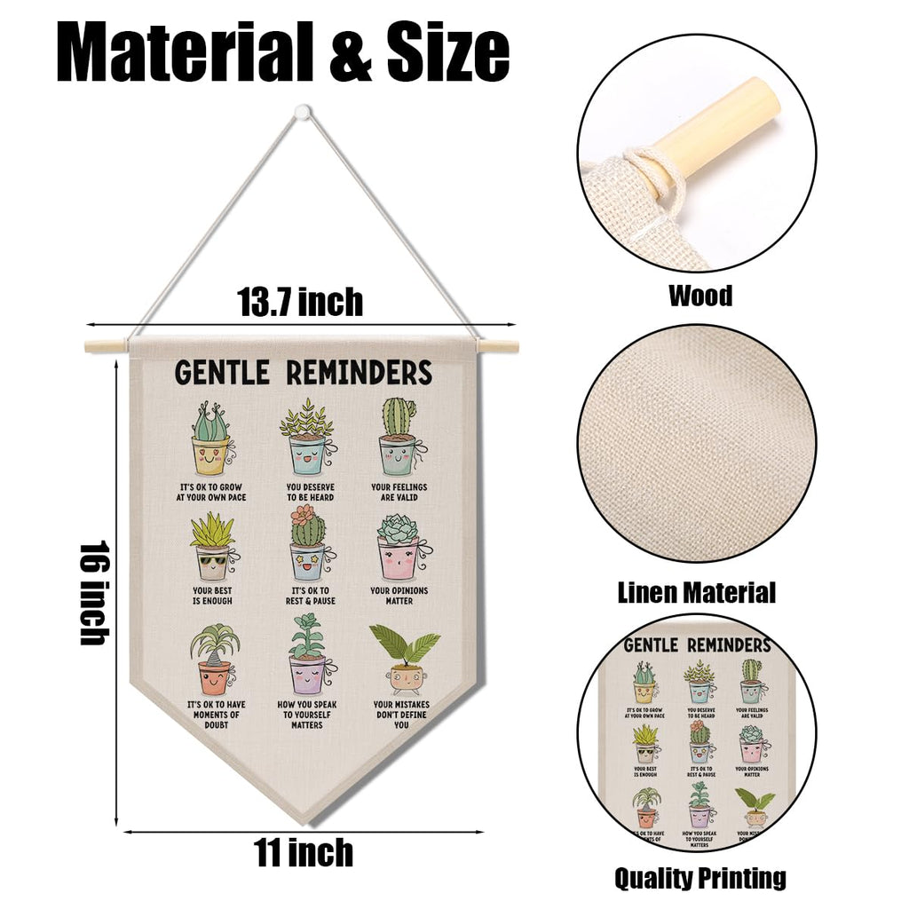 Preppy Positive Affirmations Wall Hanging Pennant Flag â€?Aesthetic Decor for Classroom, Bedroom, or Home