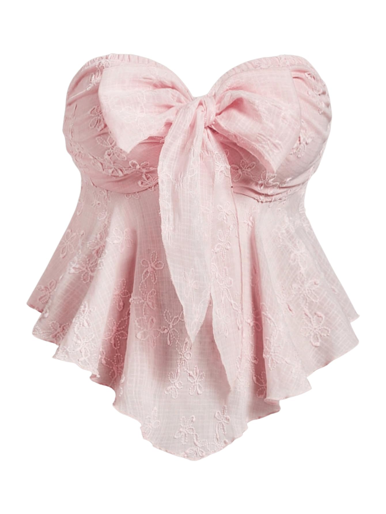 Women's Plus Size Tie Front Strapless Bandeau Tube Tops Flowy Vest Shirts Coquette Aesthetic Clothes