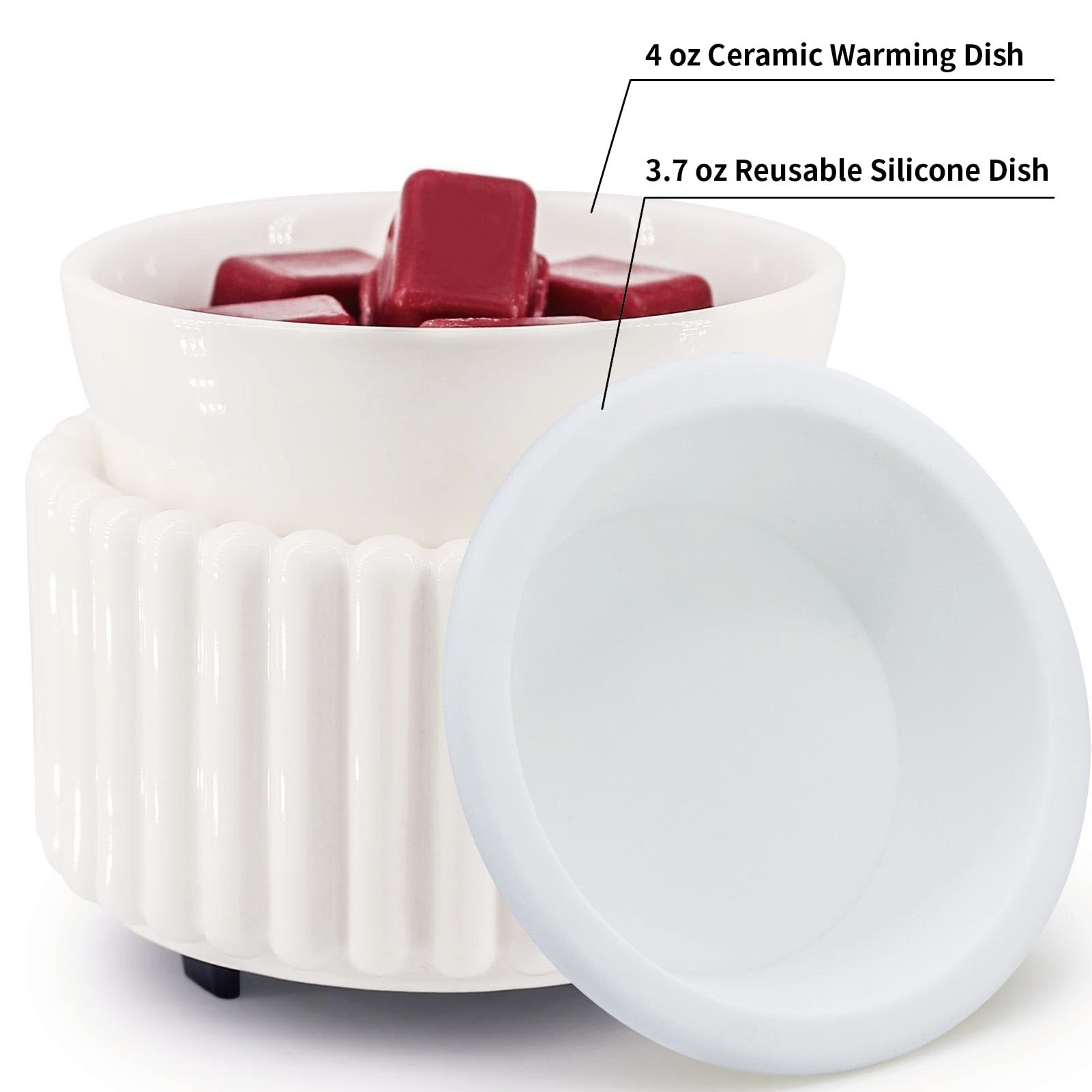 Ceramic Wax Melter 3-in-1 Candle Warmer for Scented Wax - Electric Fragrance Burner