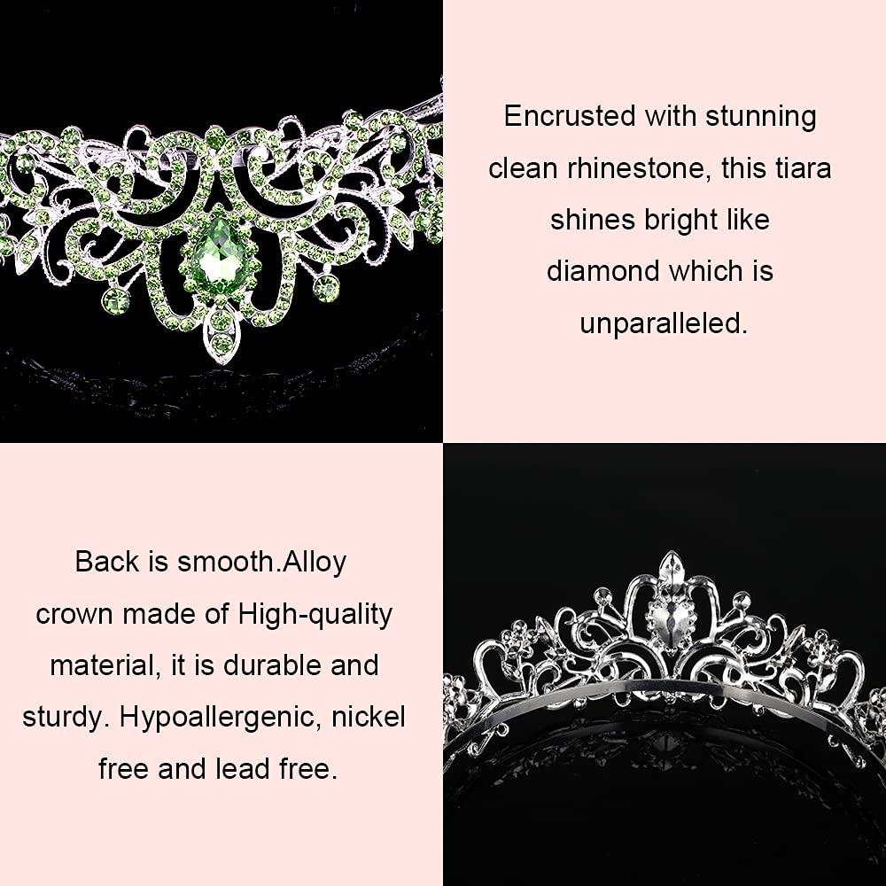 Princess Crystal Tiara Crown Headband Elegant Crown With Combs