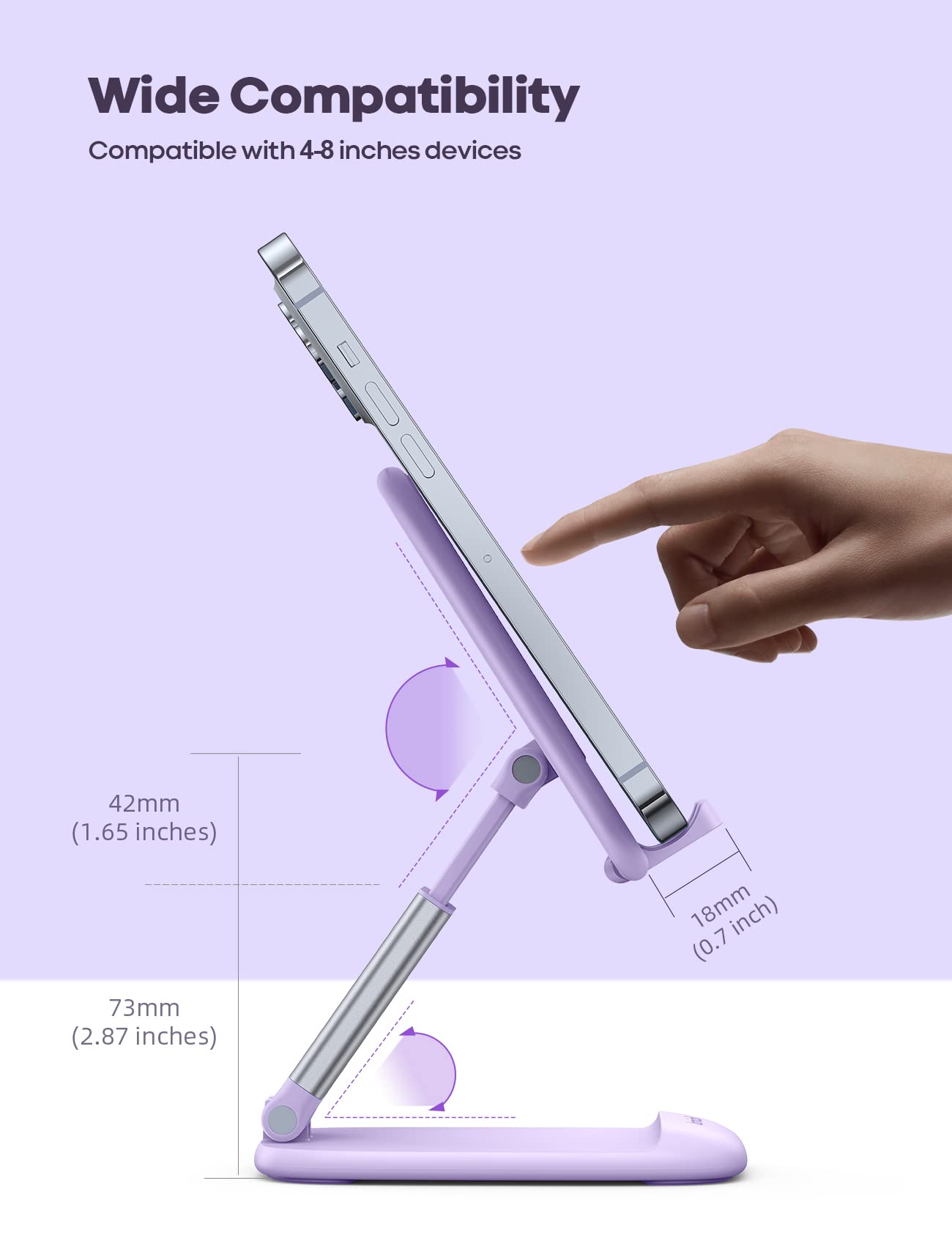 Phone Stand â€?Desktop Cell Phone Holder for Office Desk (4-8")