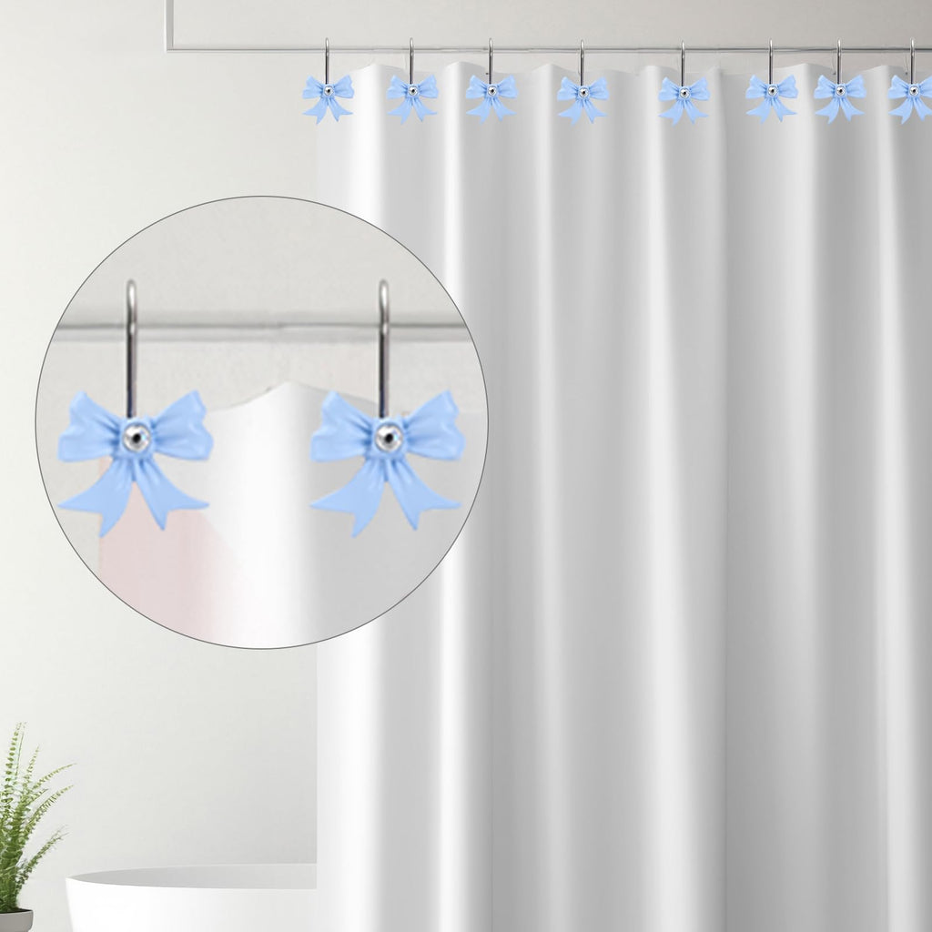 Cute Bow Knot Decorative Curtain Rings Resin Curtain Hanger Hooks