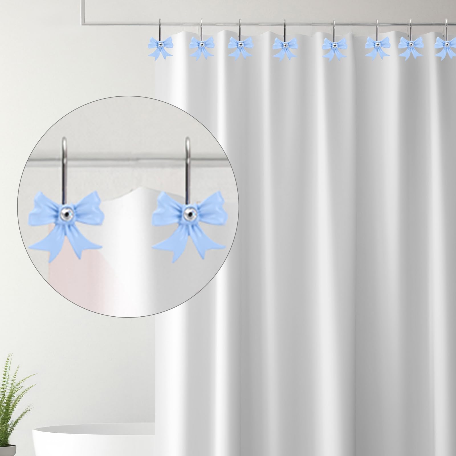 Cute Bow Knot Decorative Curtain Rings Resin Curtain Hanger Hooks