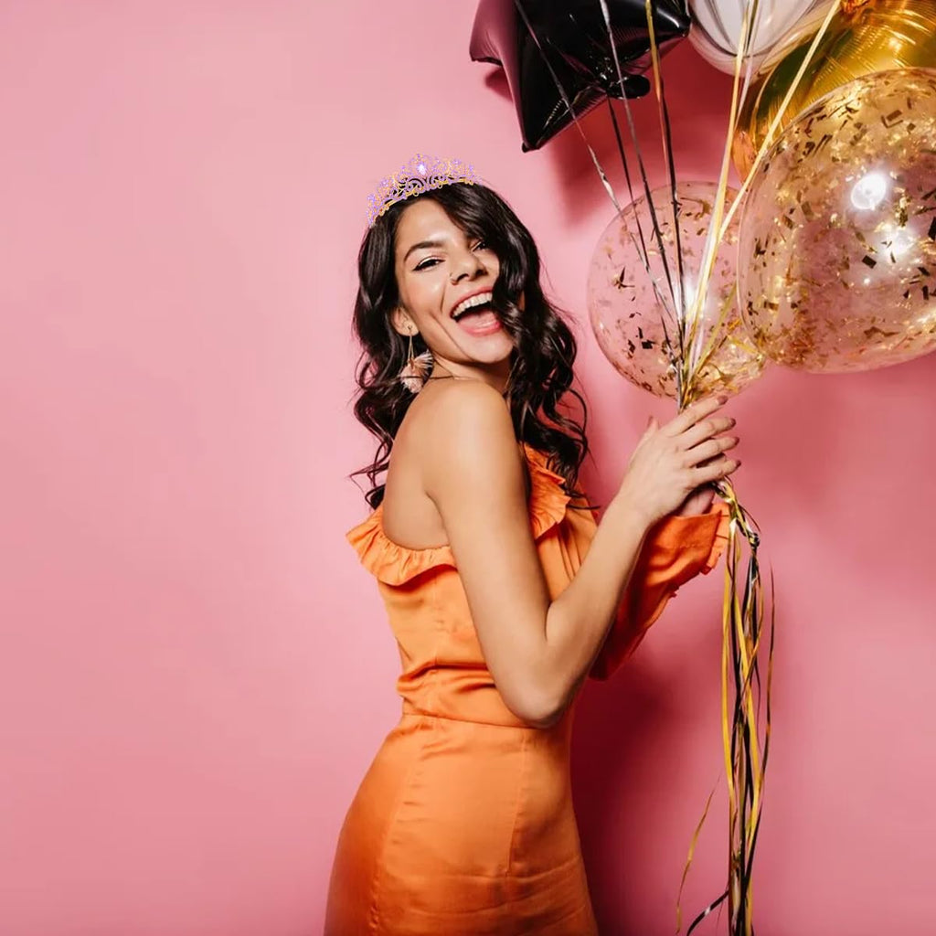 Princess Crystal Tiara Crown Headband Elegant Crown With Combs