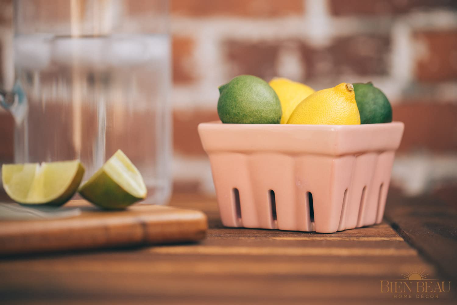 Farmhouse Ceramic Berry Basket, Colander, Fruit Decor, Fruit Bowls/Baskets, Kawaii Kitchen Bowl Fruit Pattern Stoneware Harvest Square Bowls Set of 4