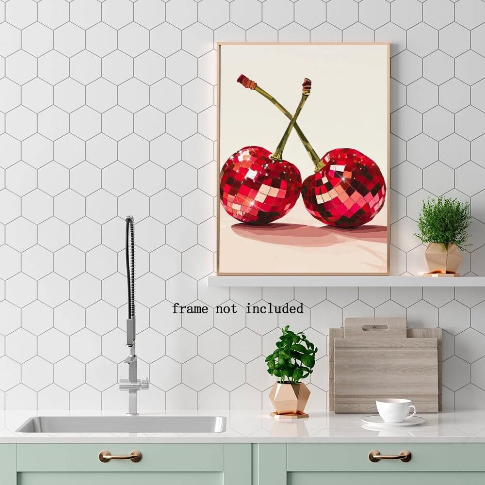 Disco Ball Fruits Canvas Print â€?Trendy Glam Wall Art