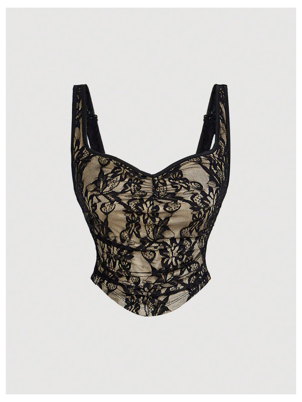 Women's Coquette Floral Lace Skirt Set 2 Piece Sleeveless Top and Bodycon Fishtail Skirt