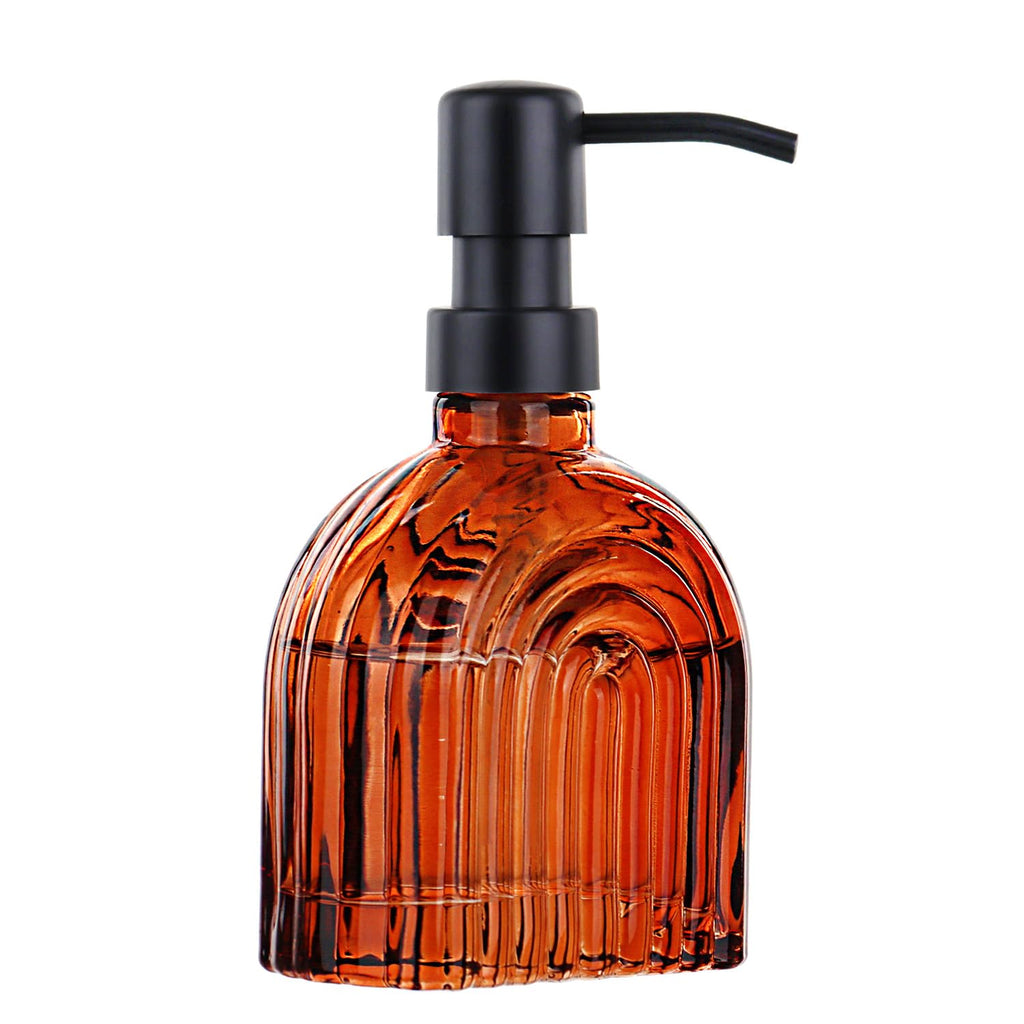 Glass Soap Dispenser Bathroom, 9 Oz Kitchen Soap Dispenser, Refillable Liquid Modern Soap Dispenser for Hand Soap, Lotion Dispensers Bottle
