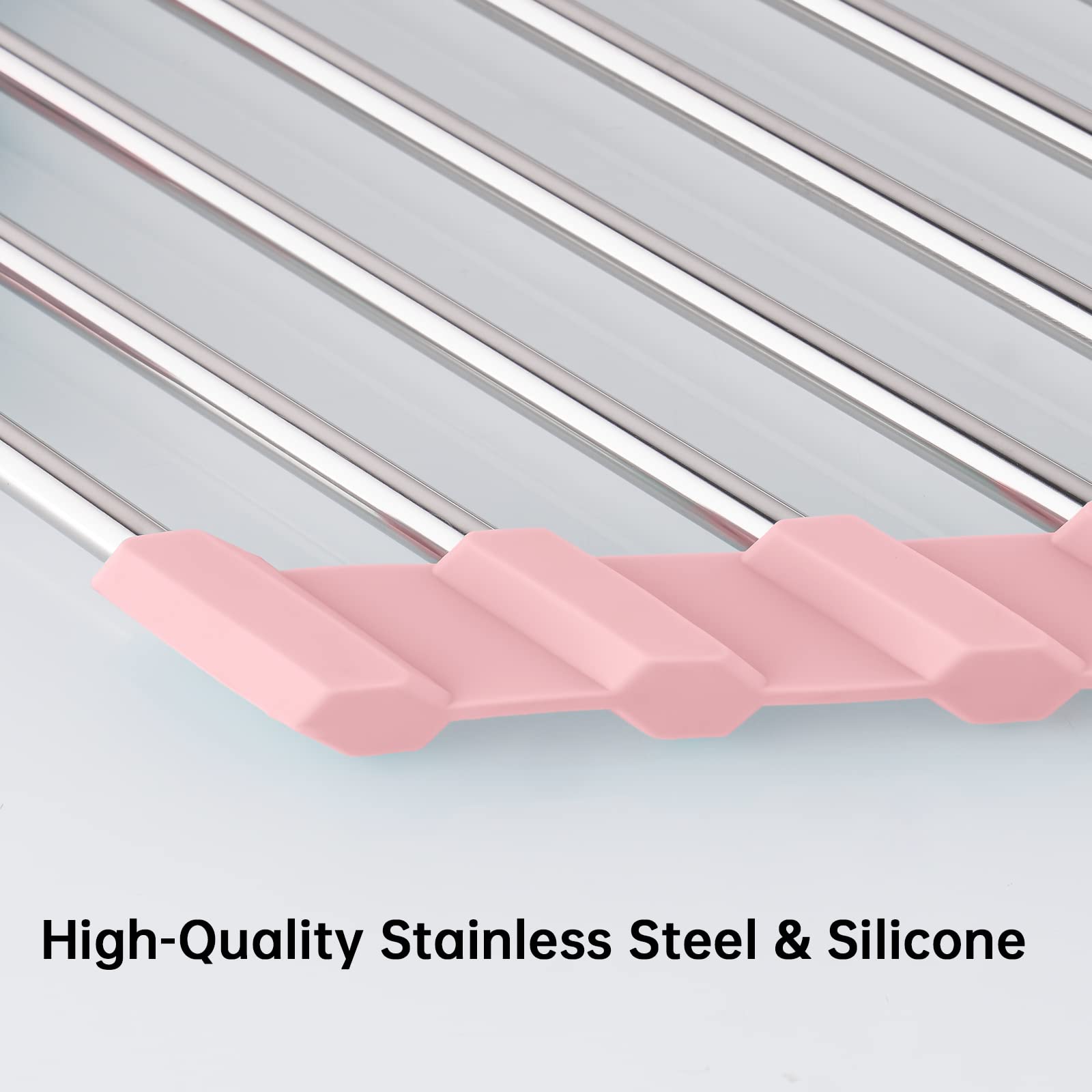 Triangle Foldable Dish Drying Rack, Small Roll-Up - Stainless Steel Over Sink Drainer for Kitchen Sink Corner, Rustproof