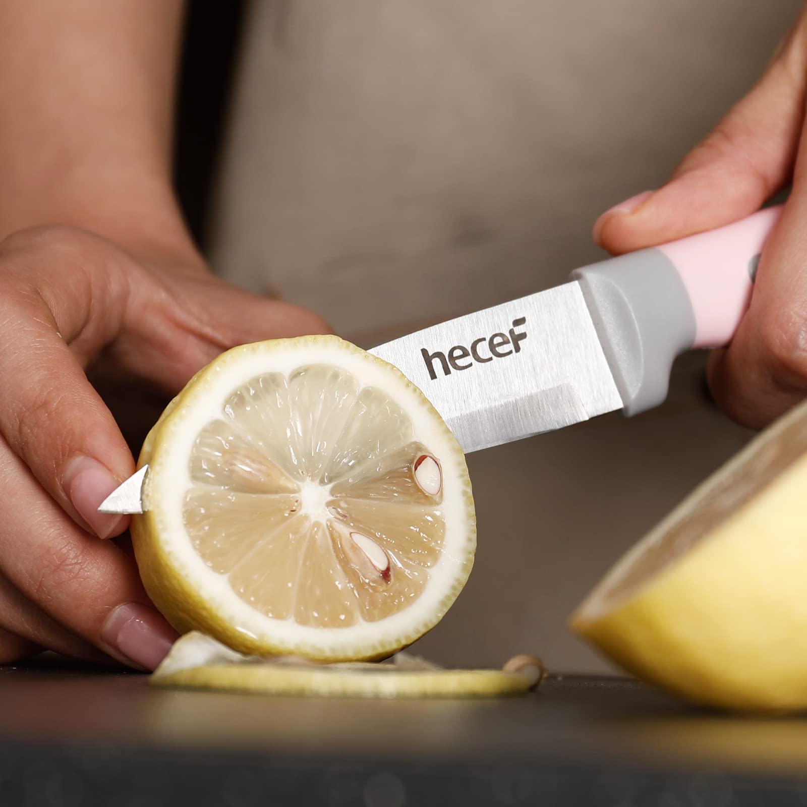 Kitchen Knife Block Set, 14 Pieces Knife Set with Wooden Block & Sharpener Steel & All-purpose Scissors, High Carbon Stainless Steel Cutlery Set