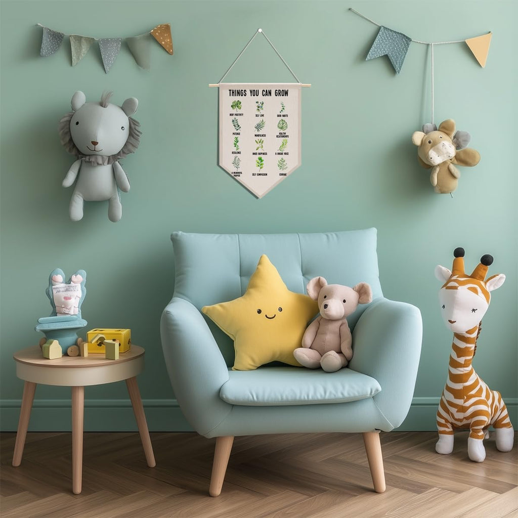 Preppy Positive Affirmations Wall Hanging Pennant Flag â€?Aesthetic Decor for Classroom, Bedroom, or Home