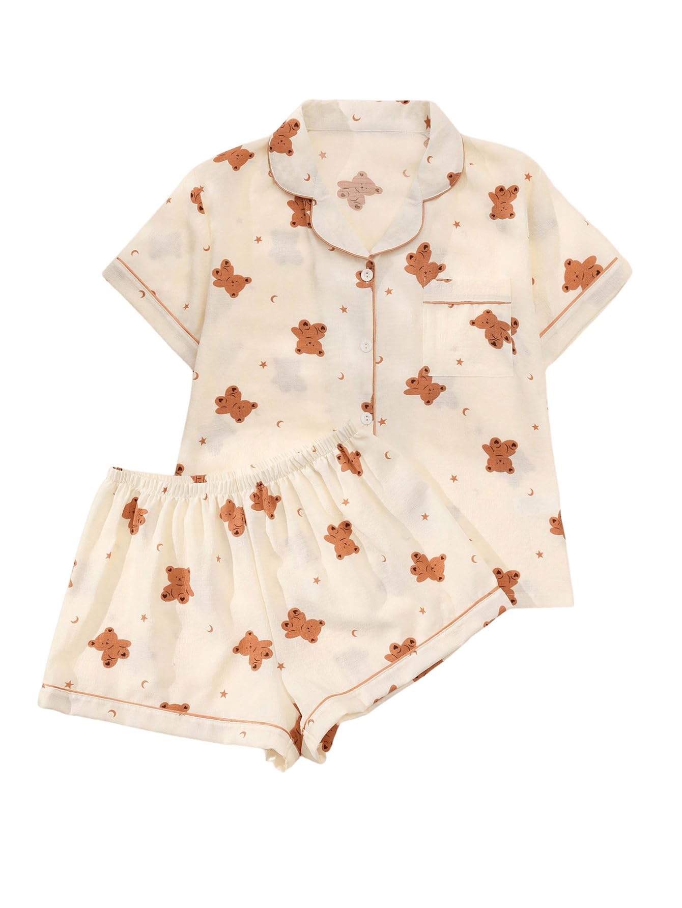 Women's Silk Satin Pajama Set Print Sleepwear Short Sleeve Button Down Pjs Shorts Cheetah Loungewear