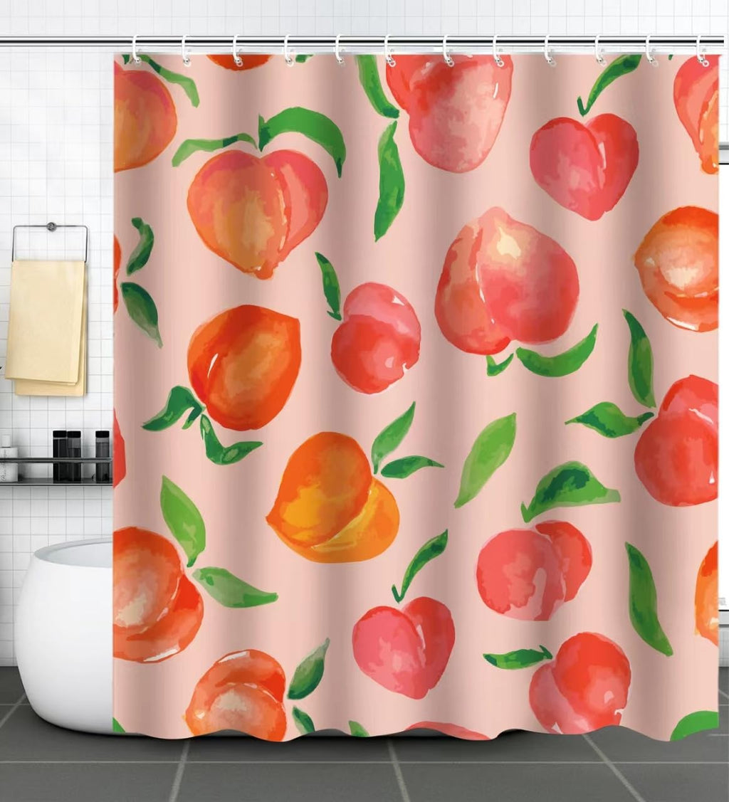 Shower Curtain Bathroom Decor with 12 Plastic Hooks 72 x 72 Inch