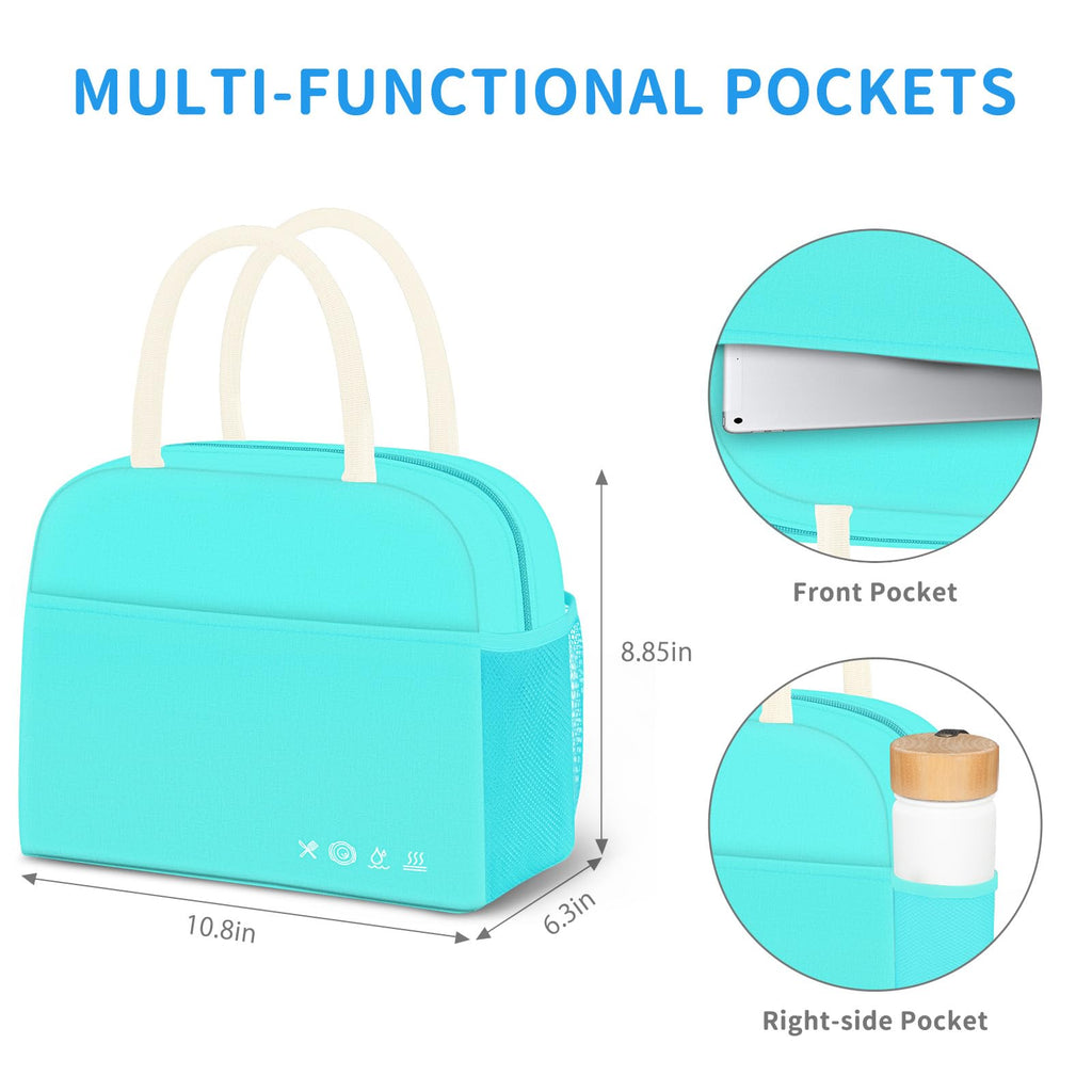 Reusable Insulated Lunch Tote Bag,Leakproof Food Handbags Case High Capacity
