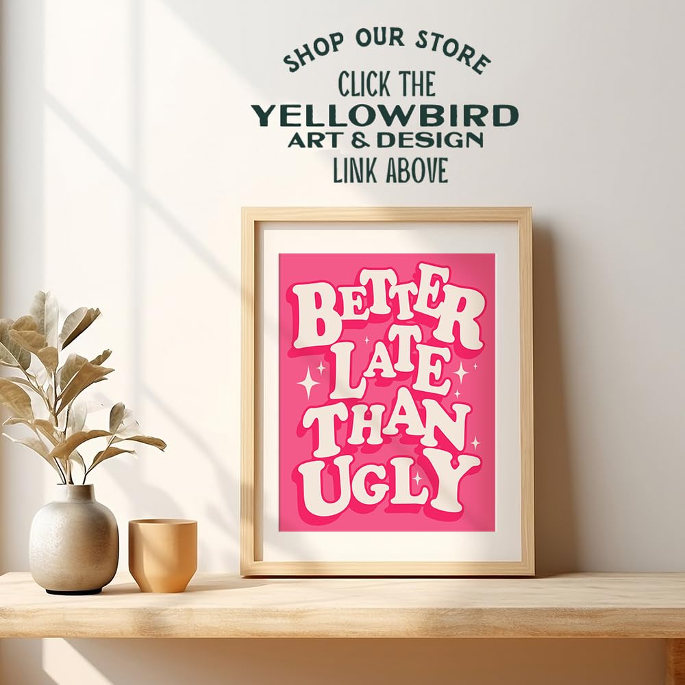 Women's Pink Bathroom Decor â€?Humorous Wall Art, Retro Bath Prints, and Modern Restroom Signs