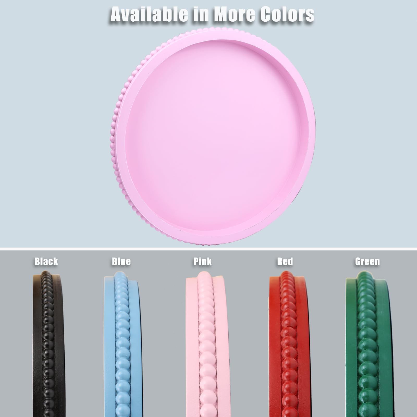 Round Wood Decorative Ottoman Tray for Coffee Table Kitchen Counter, Living Room, Handcrafted Wooden Serving Tray for Table Centerpiece