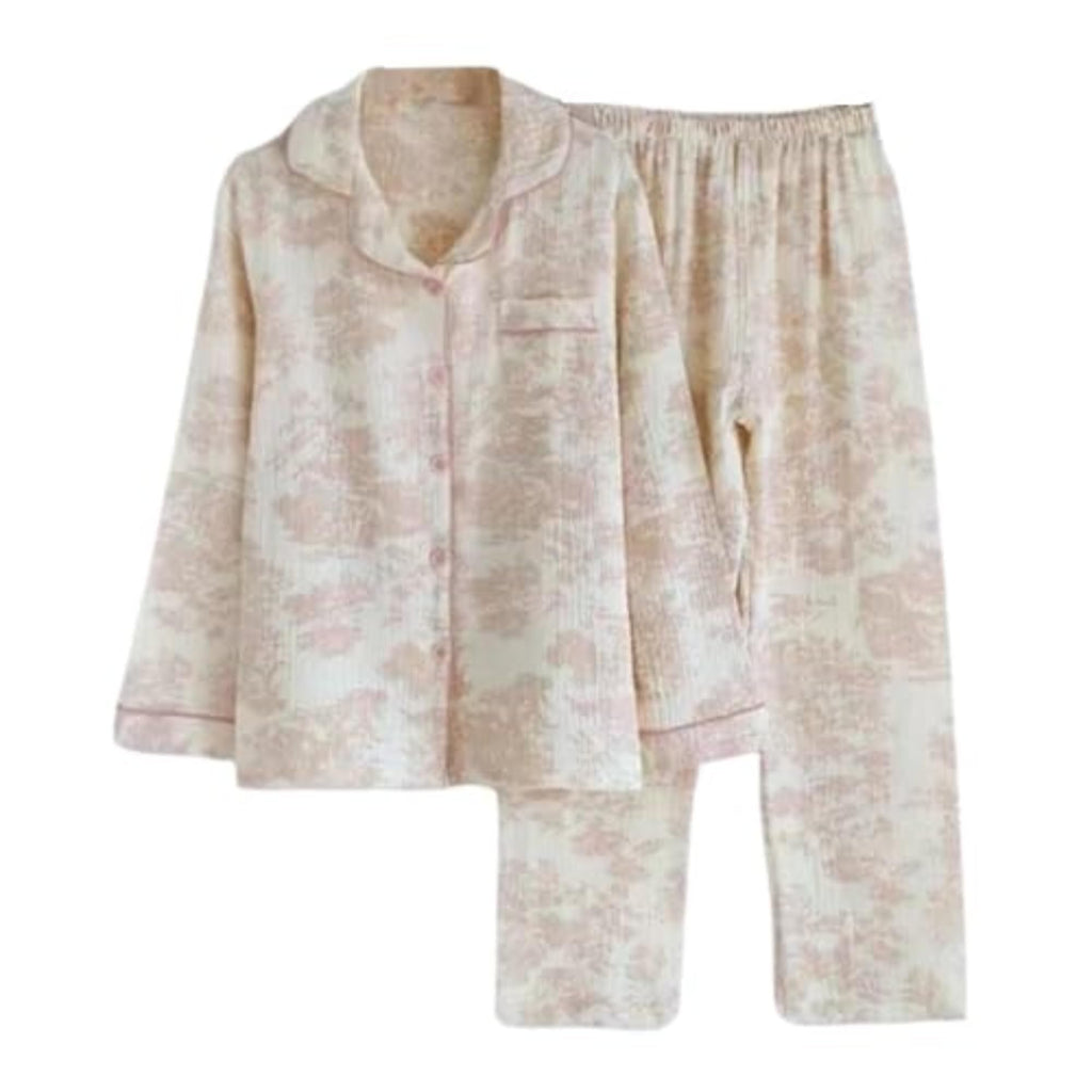 Women Linen Set Coquette Womens Pajamas Set - Old Money Aesthetic Lounge Sets