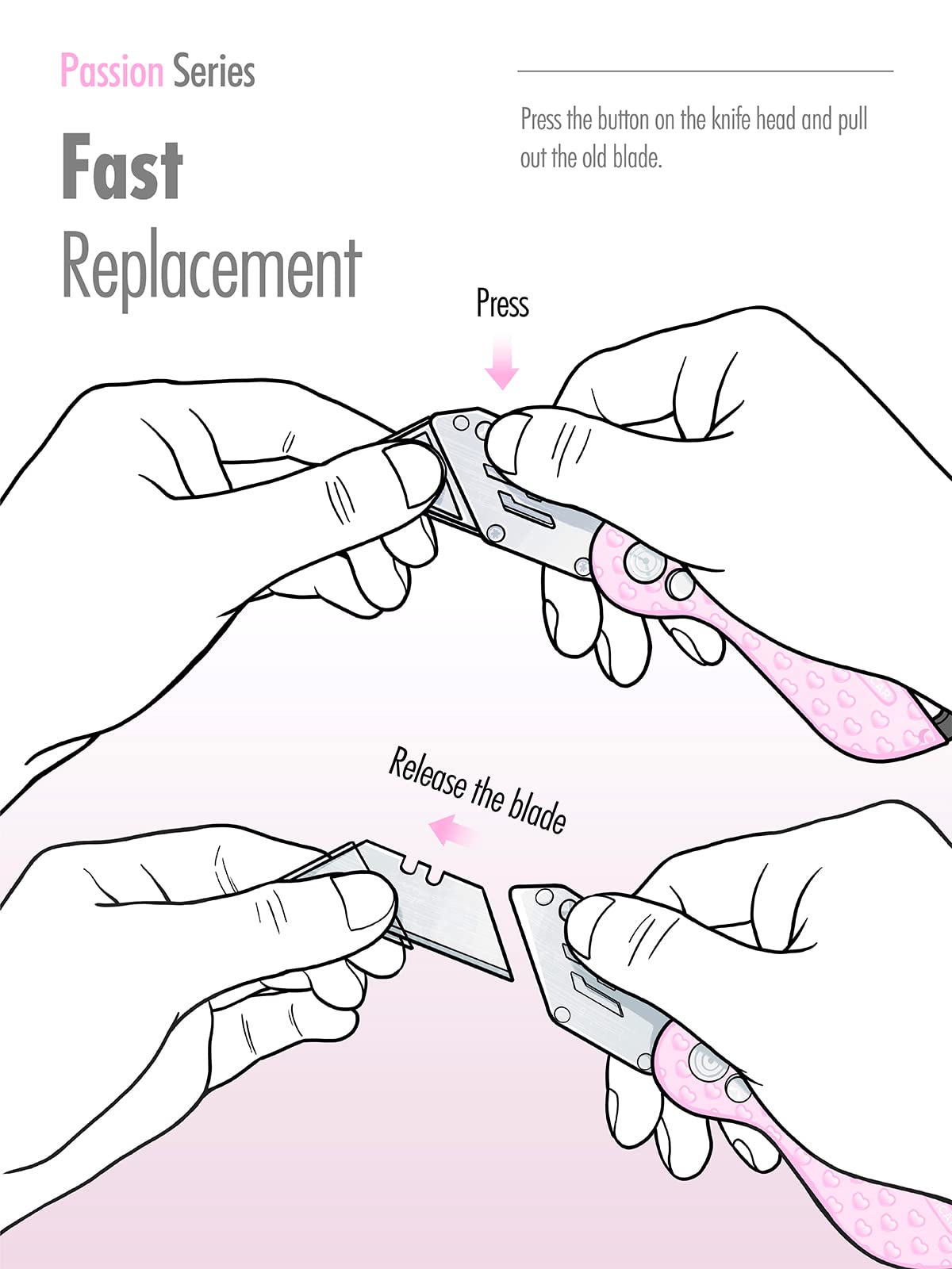 Folding Utility Knife, Cute Metal Box Cutter with Extra 5 Sharp Blades, Quick Blade Change, and Preminium Gift Packaging, for Cardboard Opener, Paper Cutter