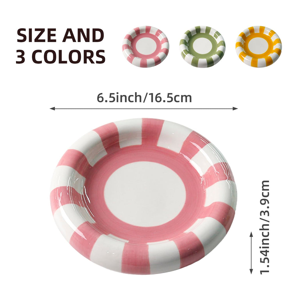 Jewelry Tray Trinket Dish,Cute Round Ceramic Decorative Ring Holder