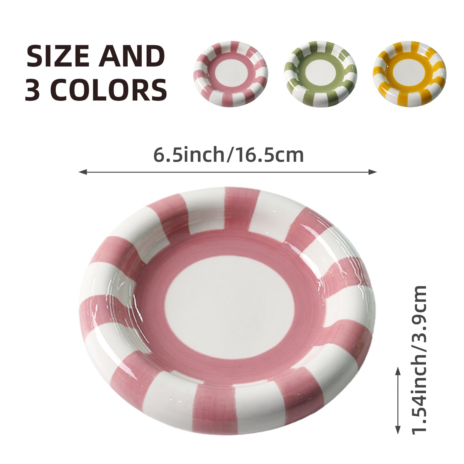 Jewelry Tray Trinket Dish,Cute Round Ceramic Decorative Ring Holder